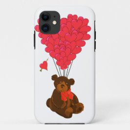 Coque Case-Mate Pour iPhone Ours en peluche et ballons cardiaques