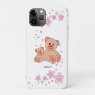 Case-Mate iPhone Case Ours mignons et fleurs roses