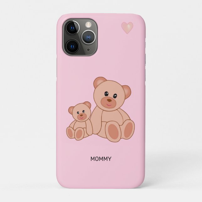 Coques Case-Mate iPhone Ours mignons sur fond rose clair (Dos)