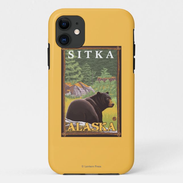 Coques Case-Mate iPhone Ours noir en forêt - Sitka, Alaska (Dos)