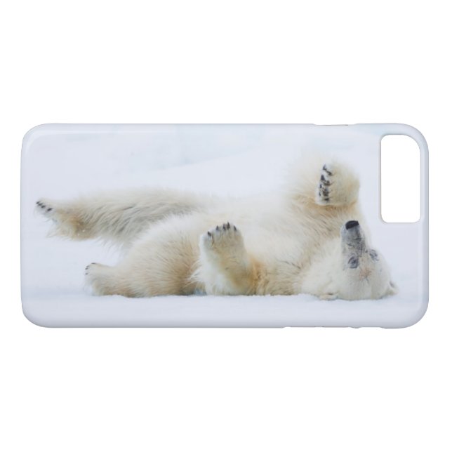 Coques Case-Mate iPhone Ours polaire roulant dans la neige, Norvège (Dos (Horizontal))