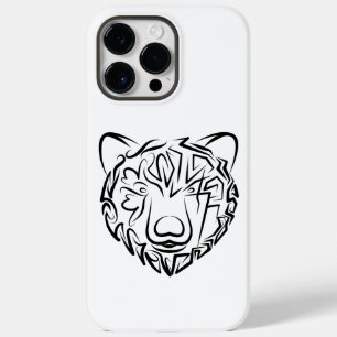 Coque Pour Pour iPhone 14 Pro Max Ours tribal noir et blanc