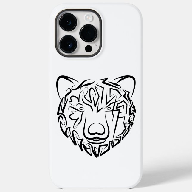 Coques Case-Mate iPhone Ours tribal noir et blanc (Verso)