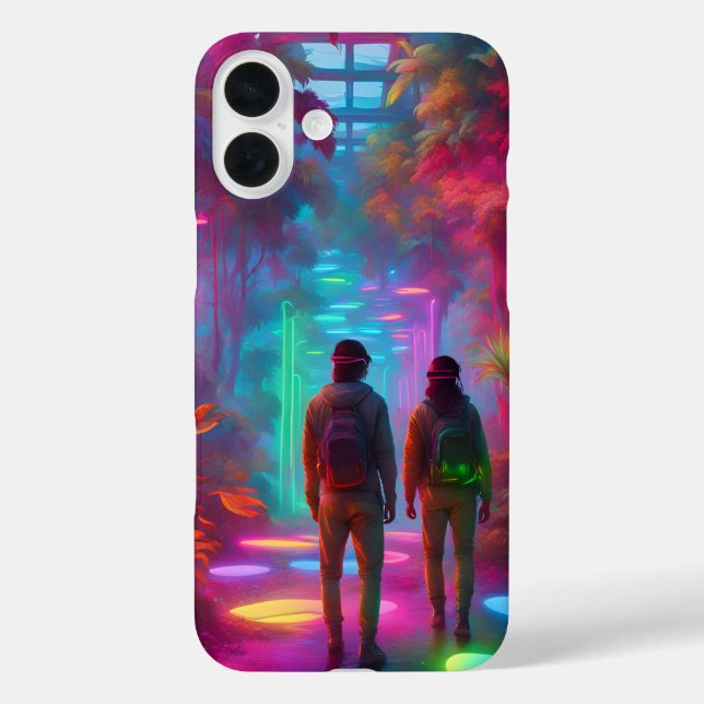 Coques Case-Mate iPhone Out of this World - Réalité virtuelle Neon Jungle (Verso)