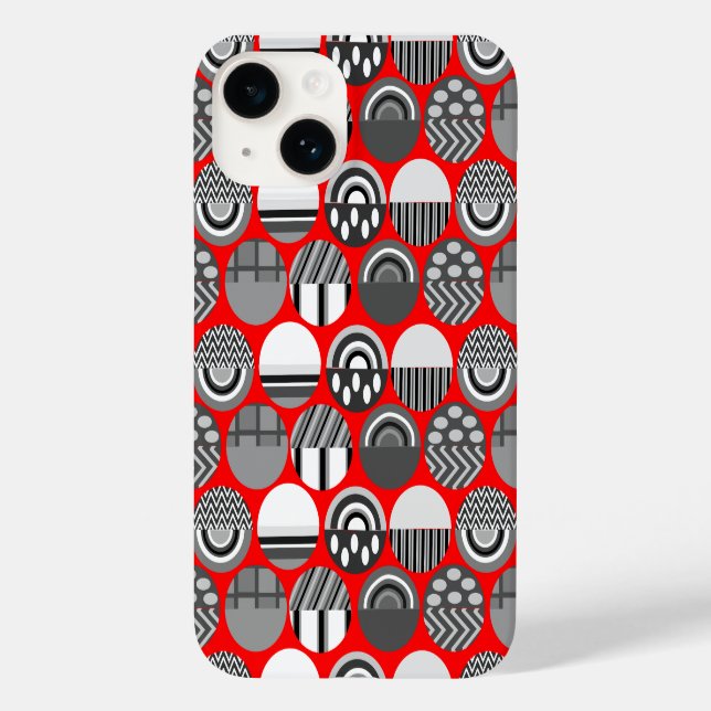 Coques Case-Mate iPhone Ovales à motifs gris (Verso)