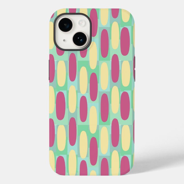 Coques Case-Mate iPhone Ovales jaune et rose (Verso)