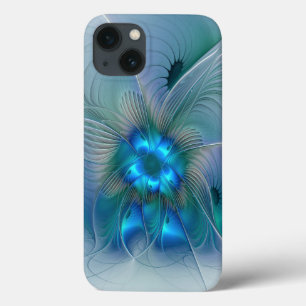 Case-Mate iPhone Case Ovations debout, Fractale abstraite bleu turquoise