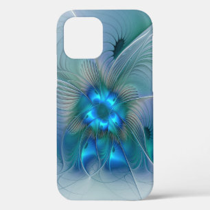 Case-Mate iPhone Case Ovations debout, fractale bleue turquoise abstrait