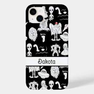Coque Pour iPhone 14 Plus OVNI personnalisé, Alien, Bigfoot Cryptid