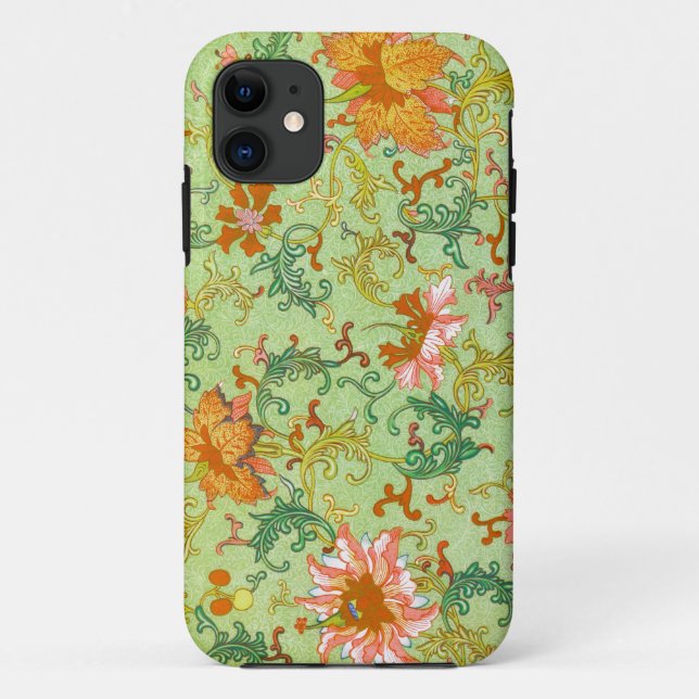 Coques Case-Mate iPhone Owen Jones Floral Pattern Vert Arrière - plan (Dos)