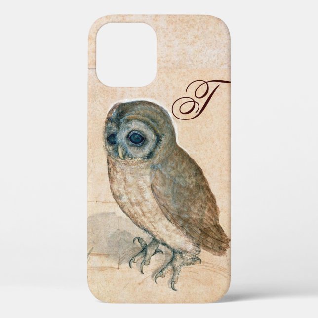 Coques Case-Mate iPhone OWL, PIink, Sepia Monogramme (Verso)