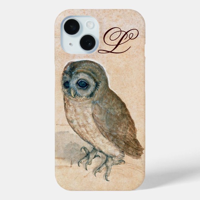 Coques Case-Mate iPhone OWL, PIink, Sepia Monogramme (Verso)