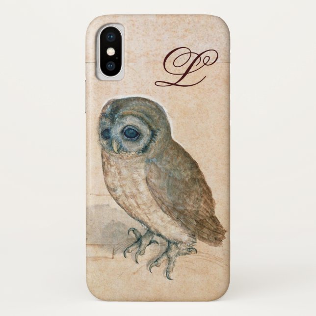 Coques Case-Mate iPhone OWL, PIink, Sepia Monogramme (Dos)