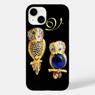 Coque Pour iPhone 14 OWLS JEWEL, Or, Sapphire Bleu, Topaz Pearle Blanch