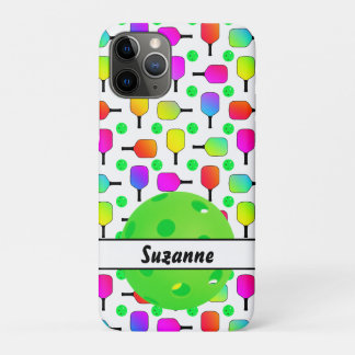 Case-Mate iPhone Case Pagaies de Pickleball colorées Vert Personnalisé