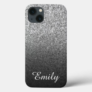Etui iPhone Case-Mate Pailleté Argent Féminin Ombré Noir Personnalisé