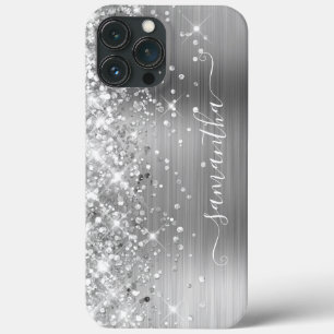 Case-Mate iPhone Case Pailleté Argenté Moderne Signature Féminine