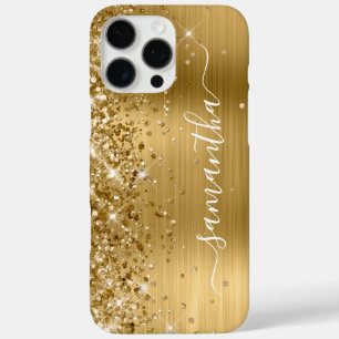 Coques iPhone 16 Pro Max Pailleté Or Métallisé Signature Féminin