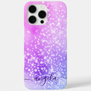 Coques iPhone 16 Pro Max Pailleté Rose Pâle Ombré Glam Signature