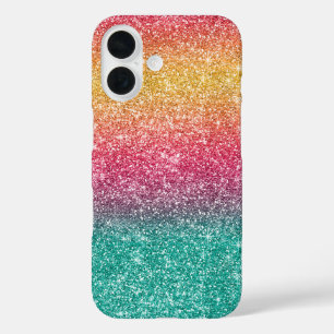 Coques iPhone 16 Paillettes Arc-en-ciel