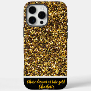 Coques iPhone 16 Pro Max Paillettes dorées scintillant brillamment