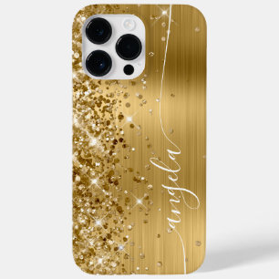 Coque Pour Pour iPhone 14 Pro Max Paillettes Or Glam Signature