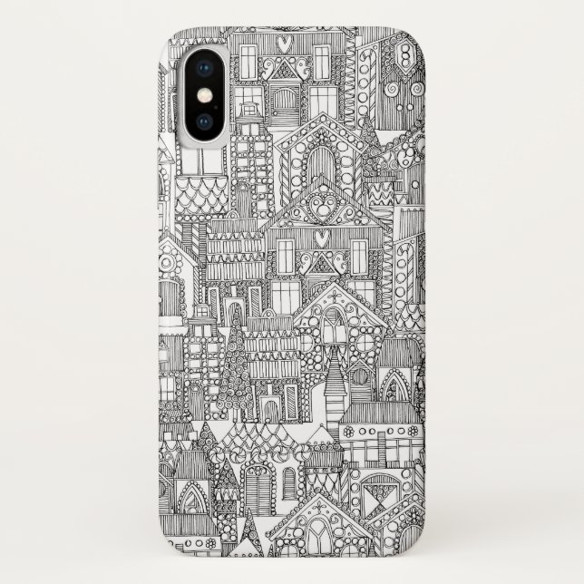 Coques Case-Mate iPhone pain d'épice ville noir blanc (Dos)