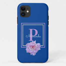 Case-Mate iPhone Case Pain rose violet Monogramme bleu