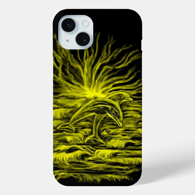 Coques Case-Mate iPhone Paire de dauphins dans le soleil (Verso)