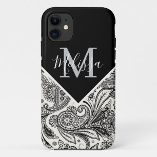 Case-Mate iPhone Case Paisley noir et blanc