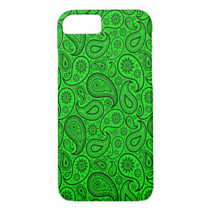 Etui iPhone Case-Mate Paisley noire sur Arrière - plan vert clair