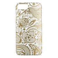 Paisley Vintage Or Et Blanc