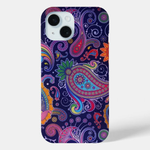 Coque Pour iPhone 15 Paisley violet rose