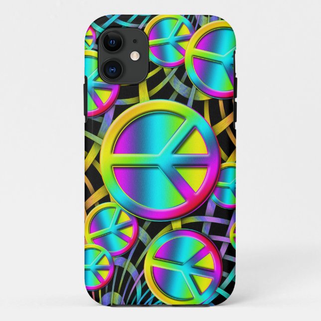 Coques Case-Mate iPhone PAIX colorée - Conception de la puissance des fleu (Dos)