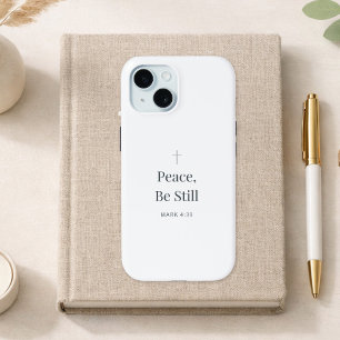 Coque Pour iPhone 15 Paix, Restez Calme Foi Chrétienne – Marc 4:39