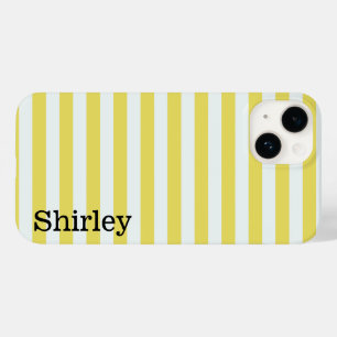 Coque Pour iPhone 14 Pale Gold et White Stripes par Shirley Taylor