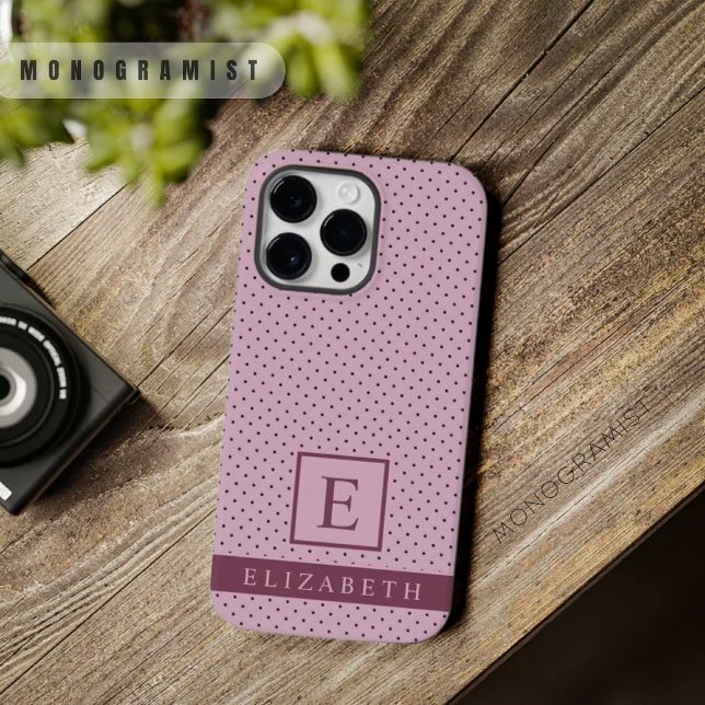 Coques Case-Mate iPhone Pale Lavande Purple Pastel Pink Point (Custom Pale Lavender Purple Pastel Pink Polka Dot Case-Mate iPhone Case)