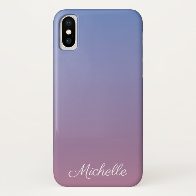 Coques Case-Mate iPhone Pale rose et bleu dégradé ombre (Dos)