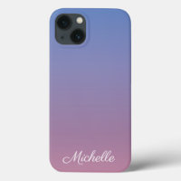 Pale rose et bleu dégradé ombre Coque-Mate iPhone