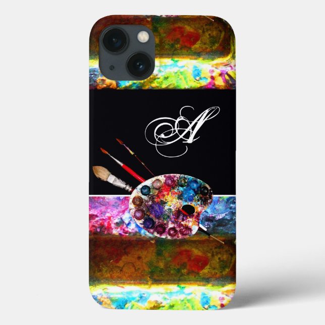 Coques Case-Mate iPhone PALETTE DE COULEUR ARTISTE ET BRUSHES MONOGRAM Noi (Verso)