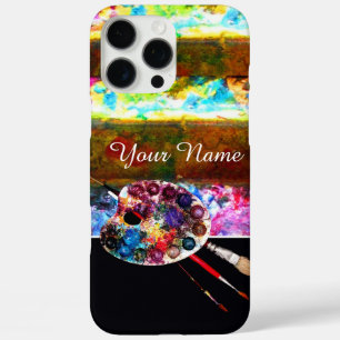 Coques iPhone 16 Pro Max PALETTE ET BROUILLES DE COULEUR ARTISTE, Noir