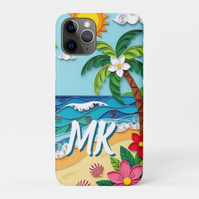 Coques Case-Mate iPhone Palm Trees on the Beach Personalized (Dos)