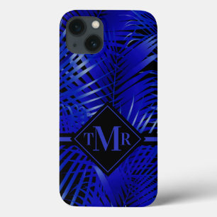Case-Mate iPhone Case Palme bleu tropicale monogramme