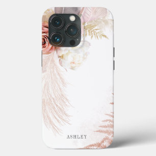 Case-Mate iPhone Case Pampas Floral Personnalisé Boho en laiton Terracot