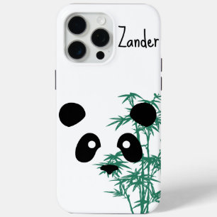 Coque iPhone 15 Pro Max "Panda and Bamboo" personnalisable