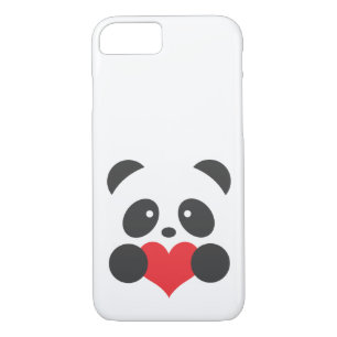 Coque iPhone 7 Panda avec un coeur