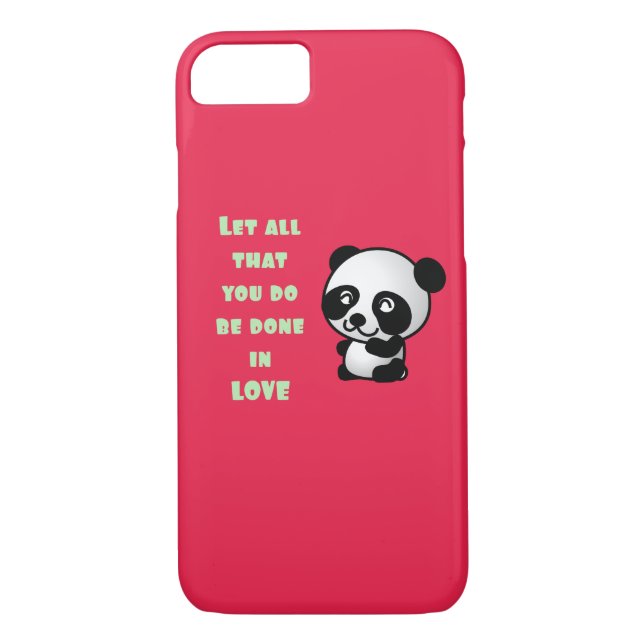Coques Case-Mate iPhone Panda avec une citation d'amour inspirationnelle (Dos)