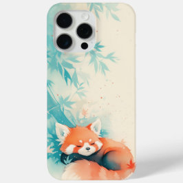 Coque iPhone 15 Pro Max Panda Bamboo Forêt Rouge