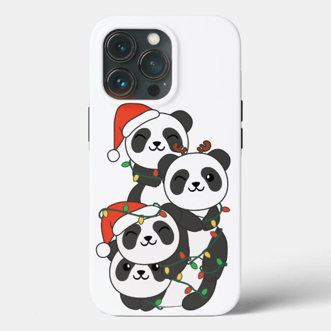 Coques Case-Mate iPhone Panda Christmas Tree Animaux de Noël Pandas (Verso)