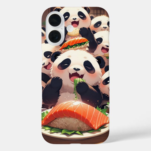 Coques Case-Mate iPhone Panda d'attaque de snack (Verso)